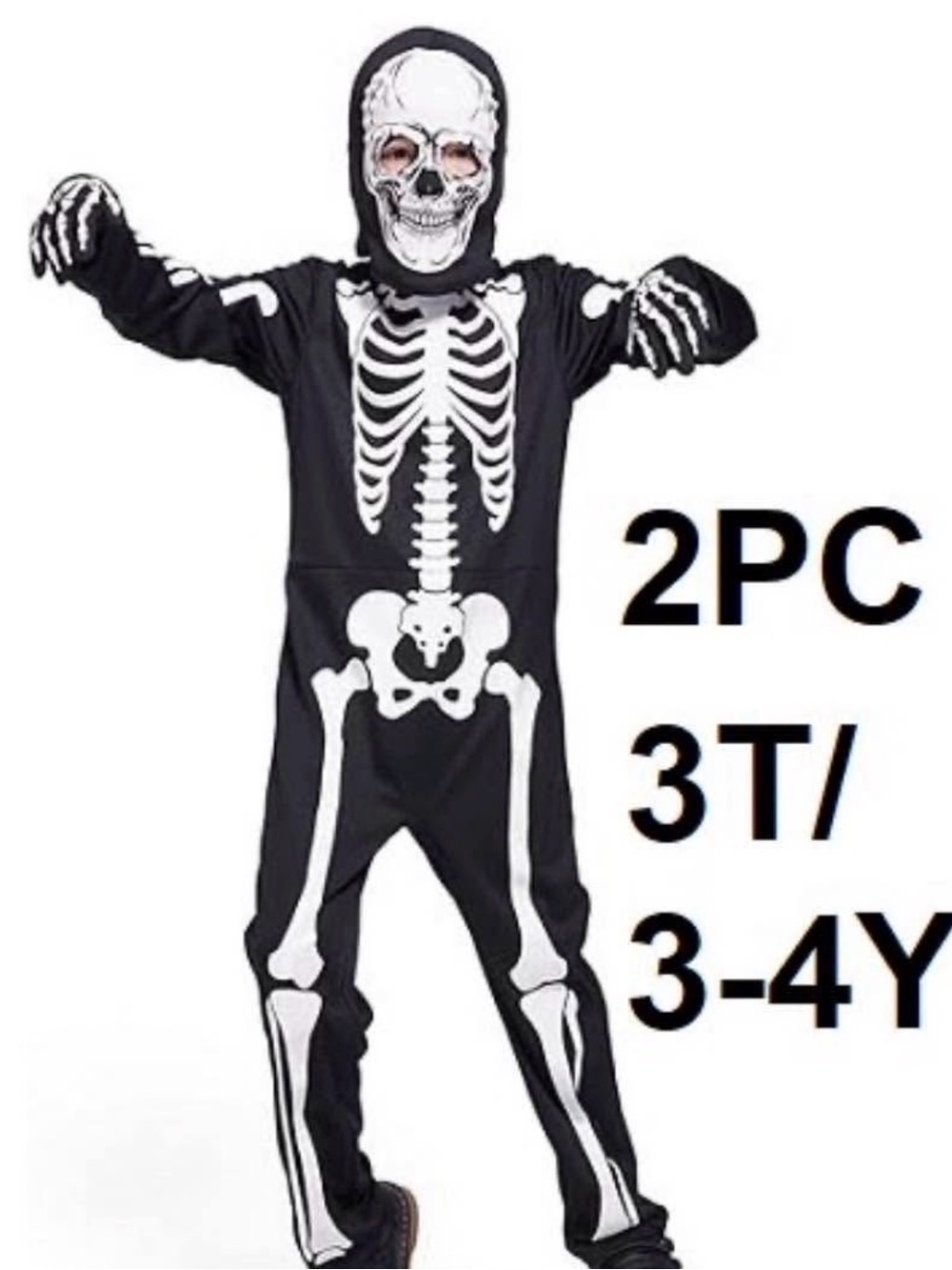 KIDS GLOW IN THE DARK SKELETON COSTUME